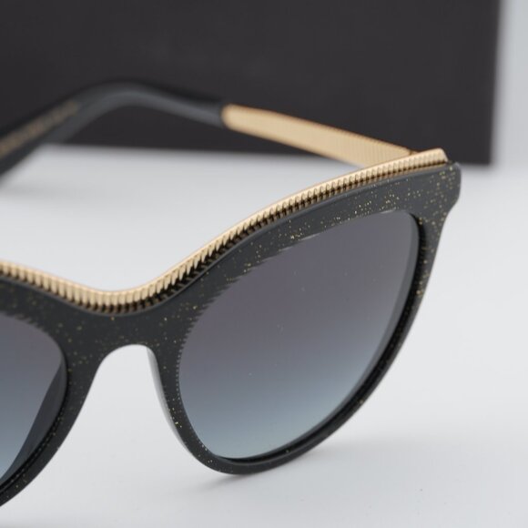 Dolce & Gabbana DG4335 32188G Cat Eye Sunglasses - Black/Gold/Grey - Picture 7 of 9